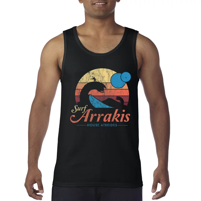 Visit Arrakis Vintage Distressed Surf Tank Top