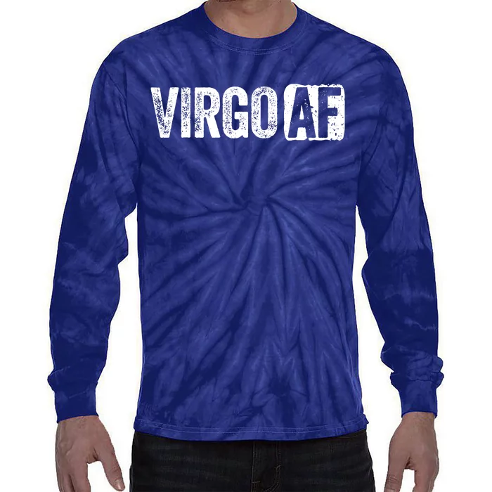 Virgo AF Virgo Zodiac Sign Gift Tie-Dye Long Sleeve Shirt