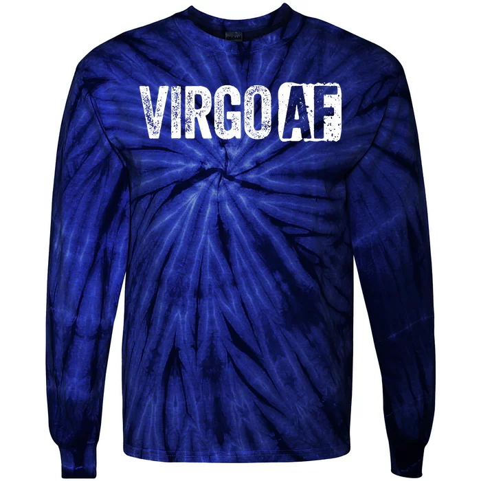 Virgo AF Virgo Zodiac Sign Gift Tie-Dye Long Sleeve Shirt