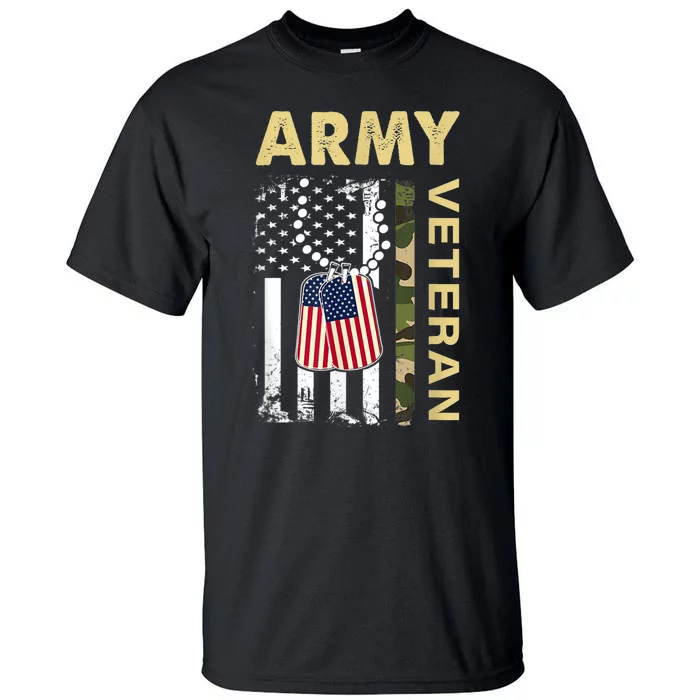 Vintage Army  Veteran Day American Flag Tall T-Shirt