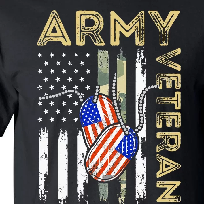 Vintage Army Veteran Day American Flag Tall T-Shirt