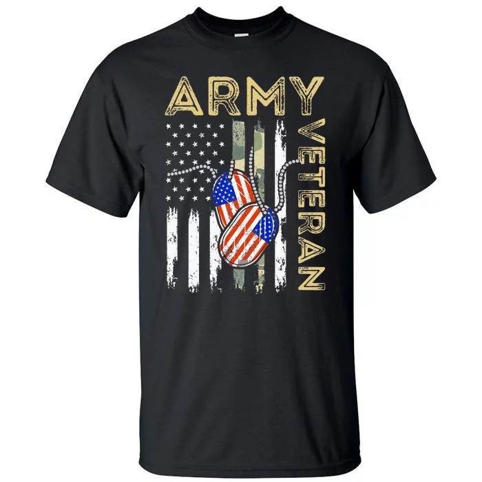 Vintage Army Veteran Day American Flag Tall T-Shirt