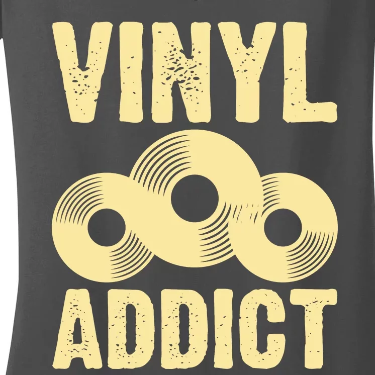 Vinyl Addict Women's V-Neck T-Shirt