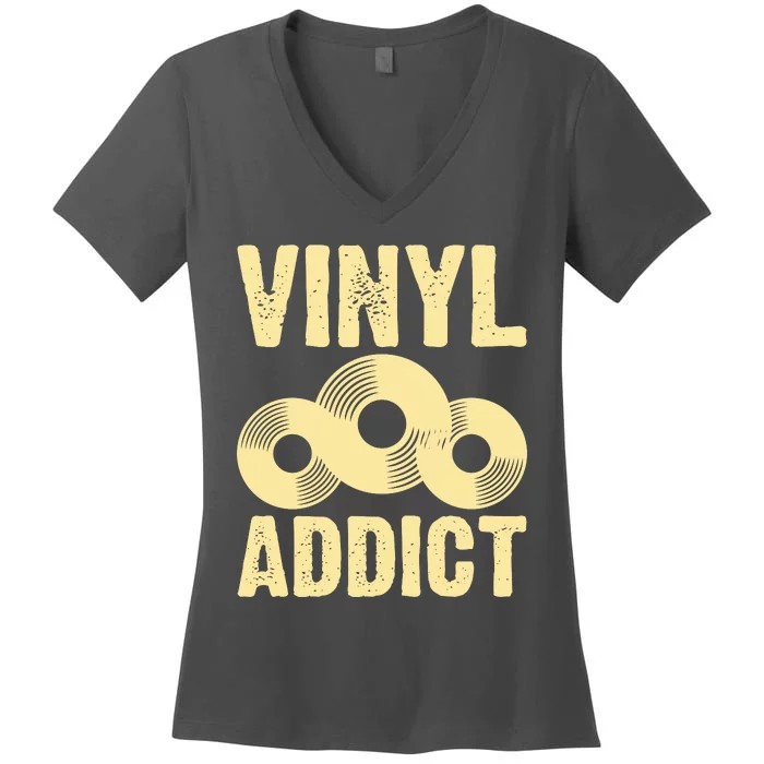 Vinyl Addict Women's V-Neck T-Shirt