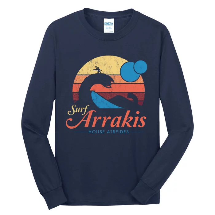 Visit Arrakis Vintage Distressed Surf Dune Sci Fi Tall Long Sleeve T-Shirt