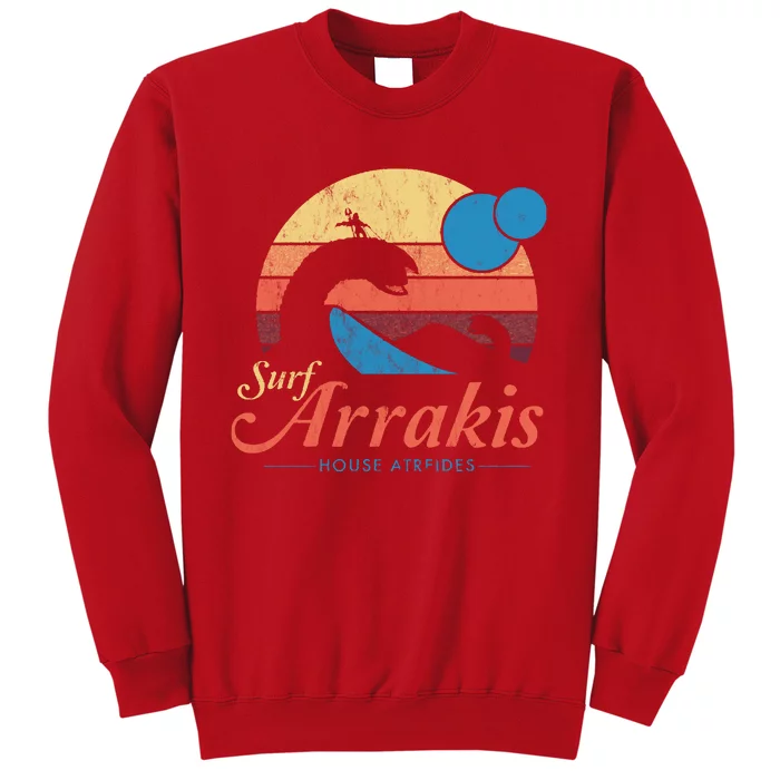 Visit Arrakis Vintage Distressed Surf Dune Sci Fi Sweatshirt