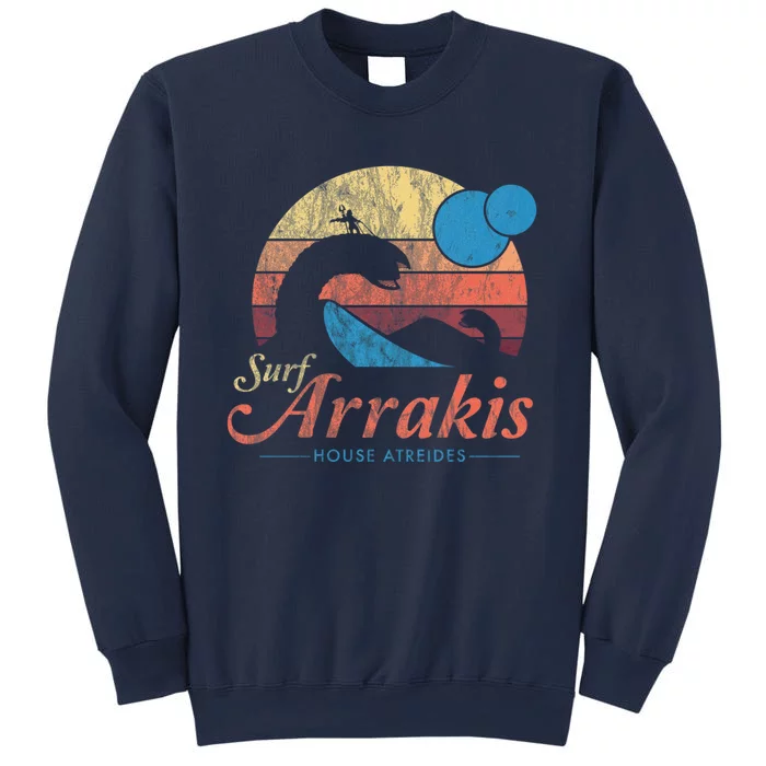 Visit Arrakis Vintage Distressed Surf Dune Sci Fi Sweatshirt