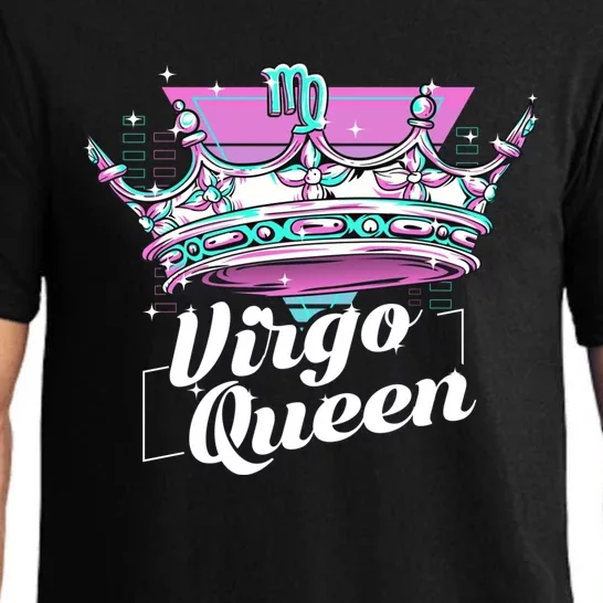 Vaporwave Aesthetics Virgo Queen Crown Zodiac Sign Gift Pajama Set