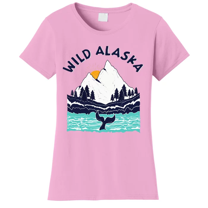 Vintage Alaska Wild Landscape Humpback Whale Women's T-Shirt