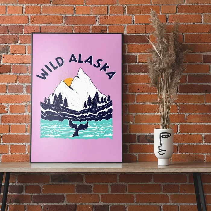 Vintage Alaska Wild Landscape Humpback Whale Poster