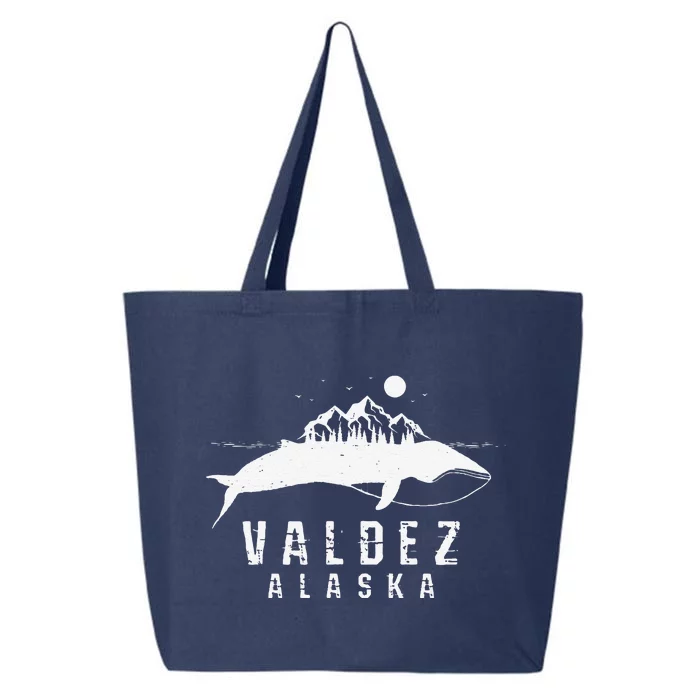 Valdez Alaska Whale & Mountains Souvenir 25L Jumbo Tote