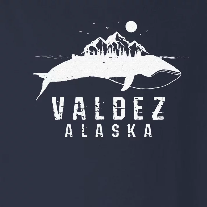 Valdez Alaska Whale & Mountains Souvenir Toddler Long Sleeve Shirt