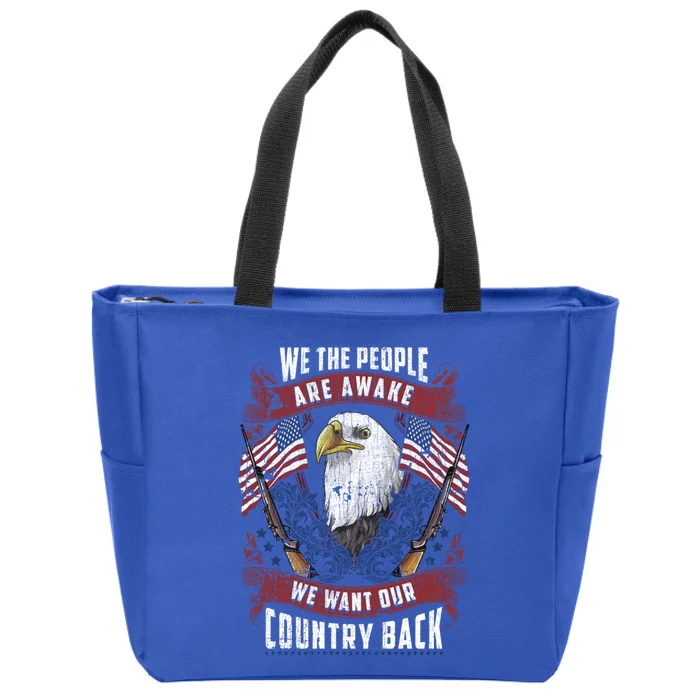 Vintage Americans Want Our Country Back Fight Freedom Usa Great Gift Zip Tote Bag