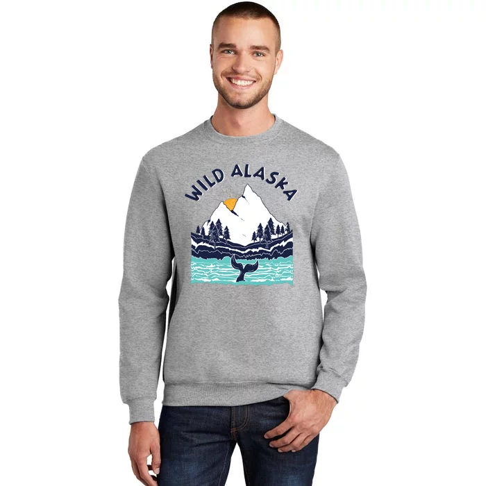 Vintage Alaska Wild Landscape Humpback Whale Tall Sweatshirt