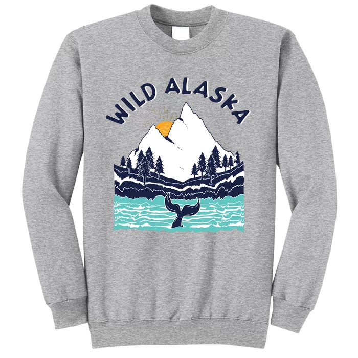 Vintage Alaska Wild Landscape Humpback Whale Tall Sweatshirt