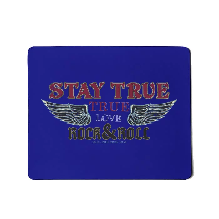 Vintage Angle Wings Stay True Feel Freedom Rock And Roll Gift Mousepad