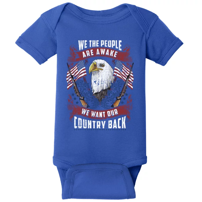 Vintage Americans Want Our Country Back Fight Freedom Usa Funny Gift Baby Bodysuit