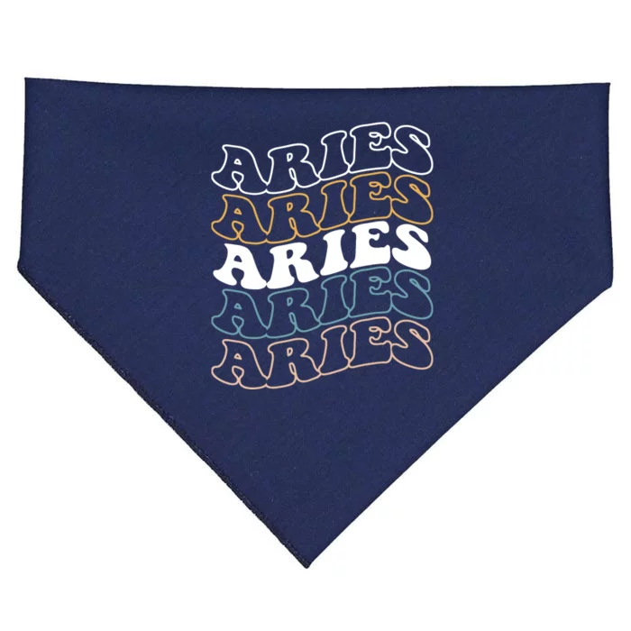 Vintage Aries Zodiac Tee Funny Birthday Gifts For Aries USA-Made Doggie Bandana