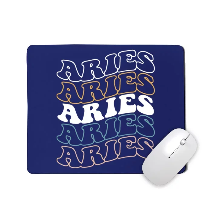 Vintage Aries Zodiac Tee Funny Birthday Gifts For Aries Mousepad