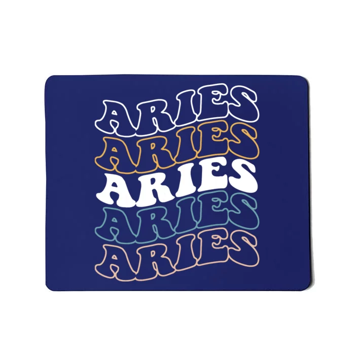 Vintage Aries Zodiac Tee Funny Birthday Gifts For Aries Mousepad