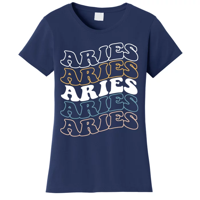 Vintage Aries Zodiac Tee Funny Birthday Gifts For Aries Women's T-Shirt