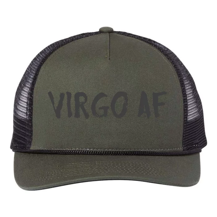 Virgo AF Zodiac Birthday Horoscope Shirts Funny Gift Retro Rope Trucker Hat Cap