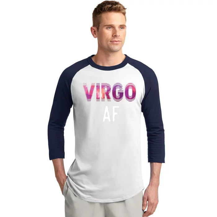 Virgo AF Zodiac Birthday Horoscope Funny Gift Baseball Sleeve Shirt