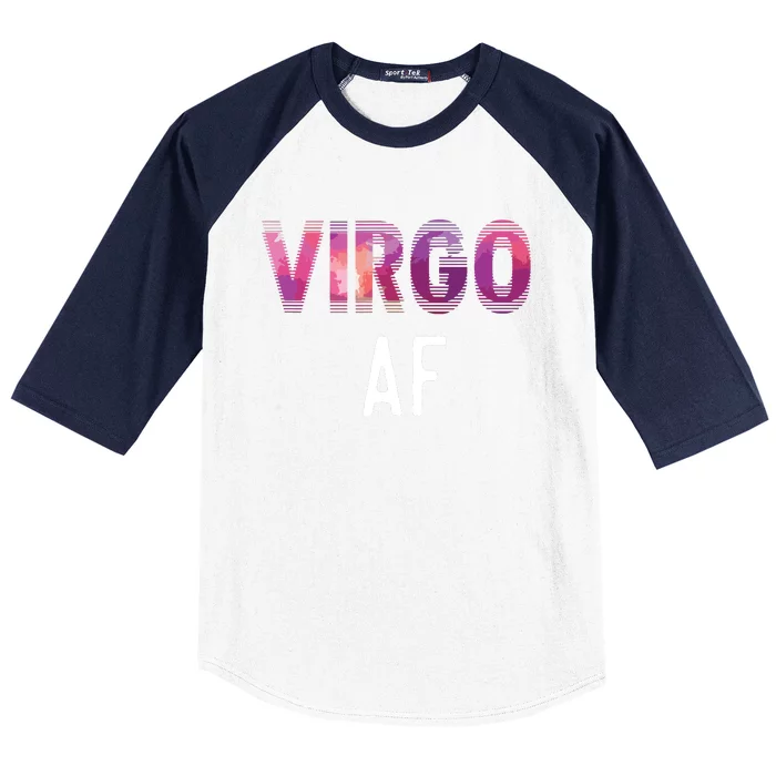 Virgo AF Zodiac Birthday Horoscope Funny Gift Baseball Sleeve Shirt