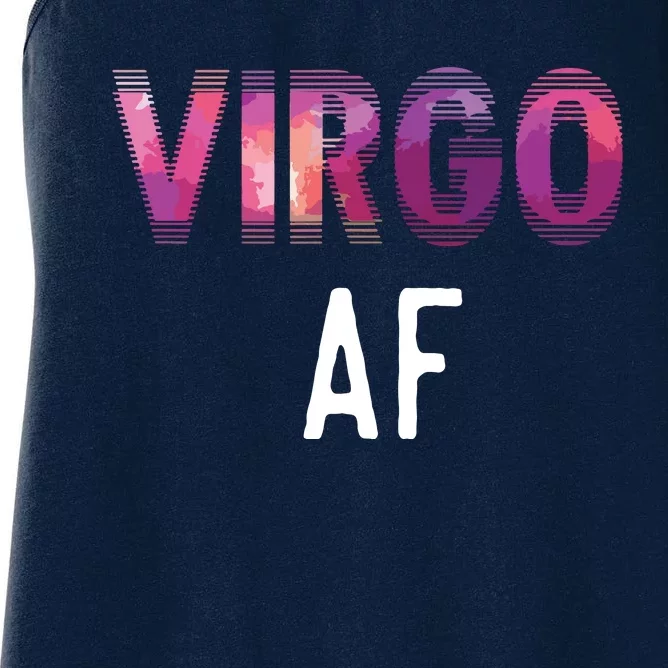 Virgo AF Zodiac Birthday Horoscope Funny Gift Women's Racerback Tank