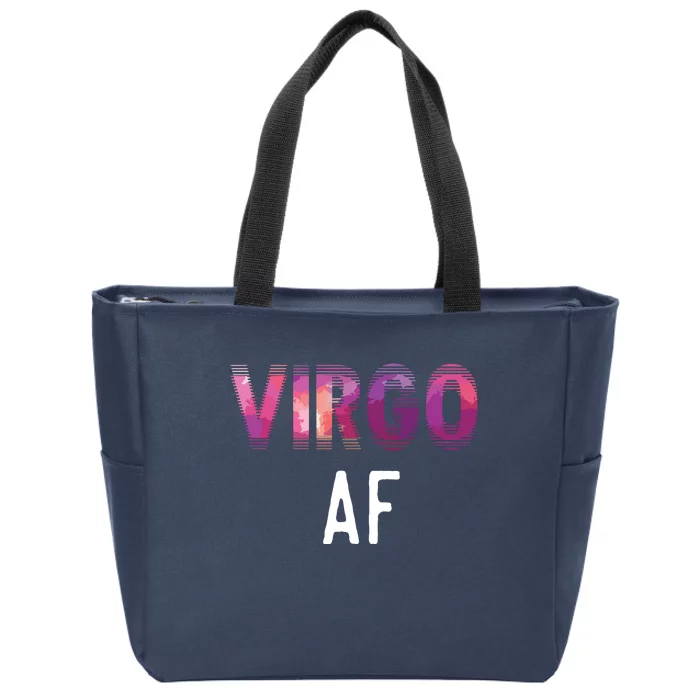 Virgo AF Zodiac Birthday Horoscope Funny Gift Zip Tote Bag