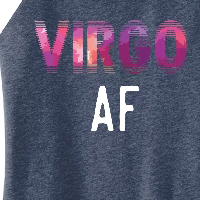 Virgo AF Zodiac Birthday Horoscope Funny Gift Women’s Perfect Tri Rocker Tank