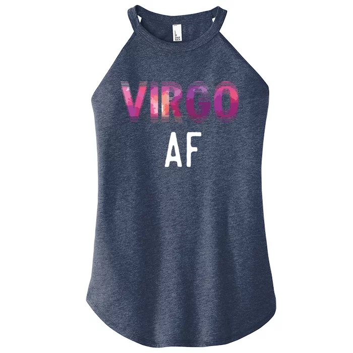 Virgo AF Zodiac Birthday Horoscope Funny Gift Women’s Perfect Tri Rocker Tank