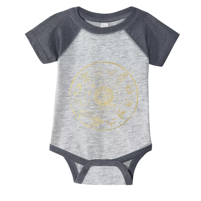 Vintage Astrology Zodiac Wheel Star Sign Infant Baby Jersey Bodysuit