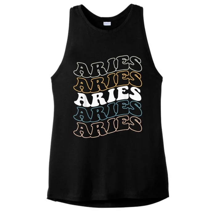 Vintage Aries Zodiac Tee funny birthday Gifts for Aries Ladies Tri-Blend Wicking Tank