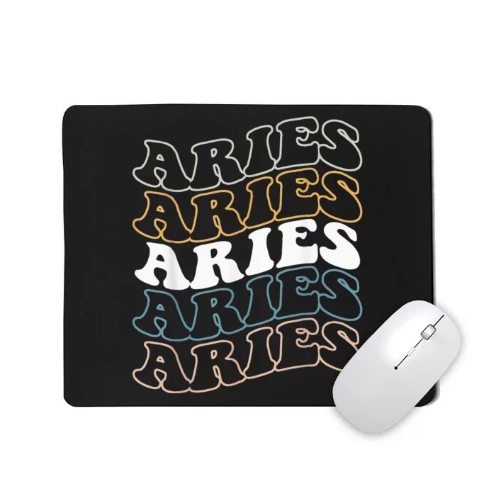 Vintage Aries Zodiac Tee funny birthday Gifts for Aries Mousepad