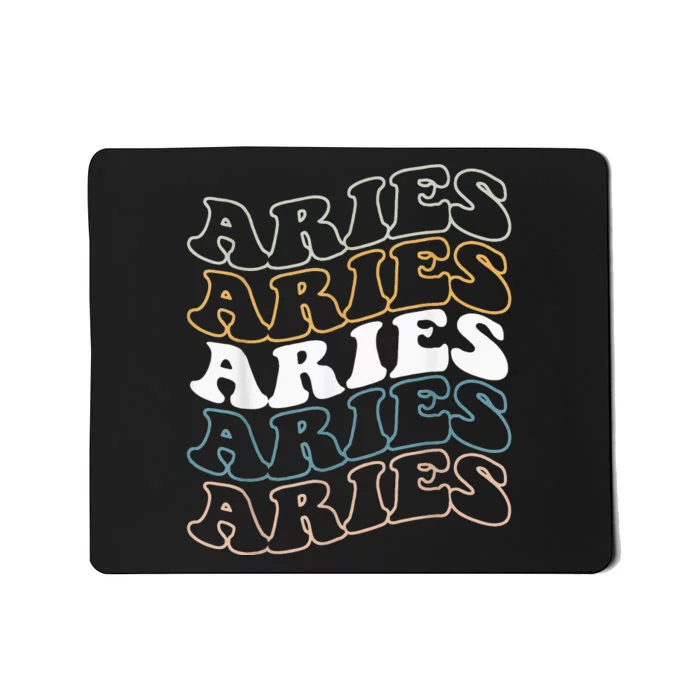 Vintage Aries Zodiac Tee funny birthday Gifts for Aries Mousepad