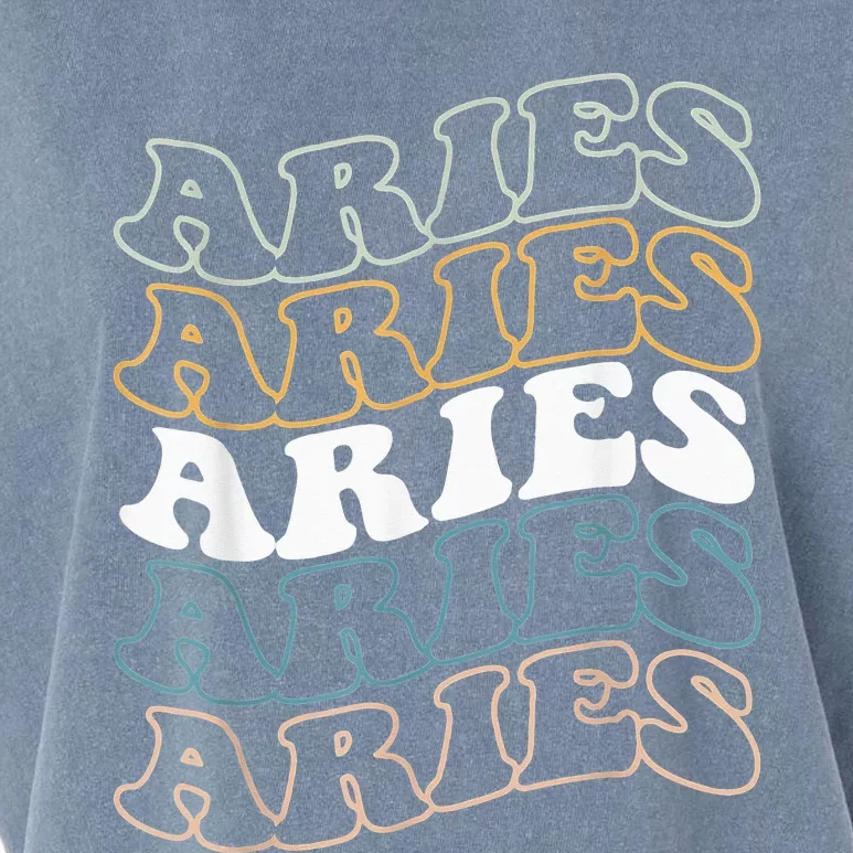 Vintage Aries Zodiac Tee funny birthday Gifts for Aries Garment-Dyed Women's Muscle Tee