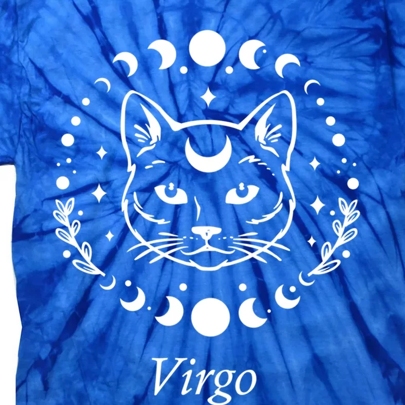 Virgo Astrology Zodiac Sign Horoscope Moon Phase Cat Gift Tie-Dye T-Shirt