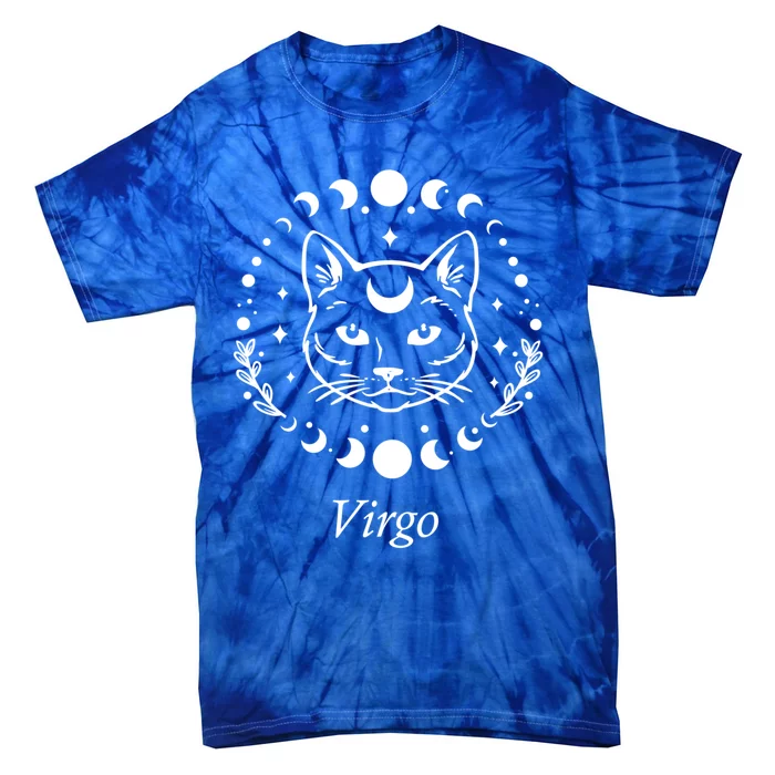 Virgo Astrology Zodiac Sign Horoscope Moon Phase Cat Gift Tie-Dye T-Shirt