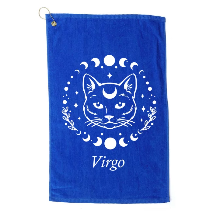 Virgo Astrology Zodiac Sign Horoscope Moon Phase Cat Gift Platinum Collection Golf Towel