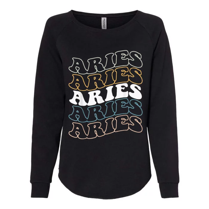 Vintage Aries Zodiac Tee funny birthday Gifts for Aries Womens California Wash Sweatshirt