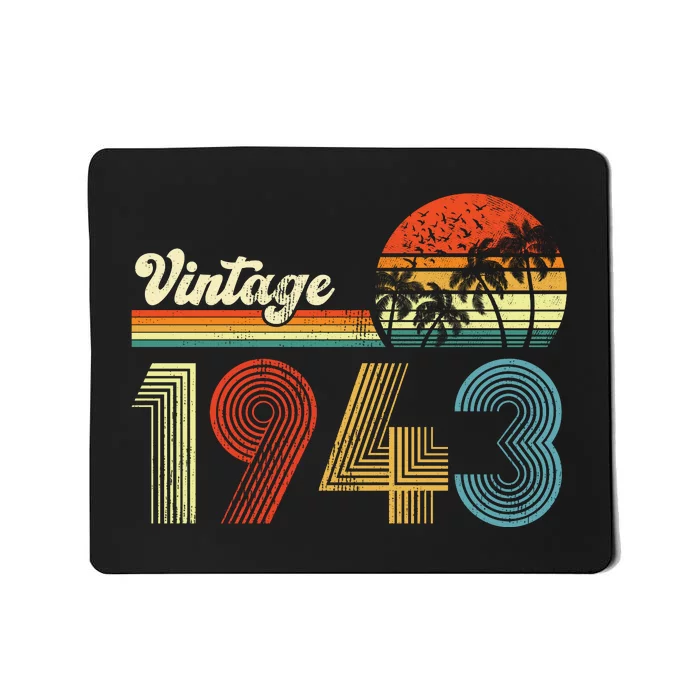 Vintage Birthday 1943 Retro Sunset Mom dad Gift 80th Birthday Mousepad