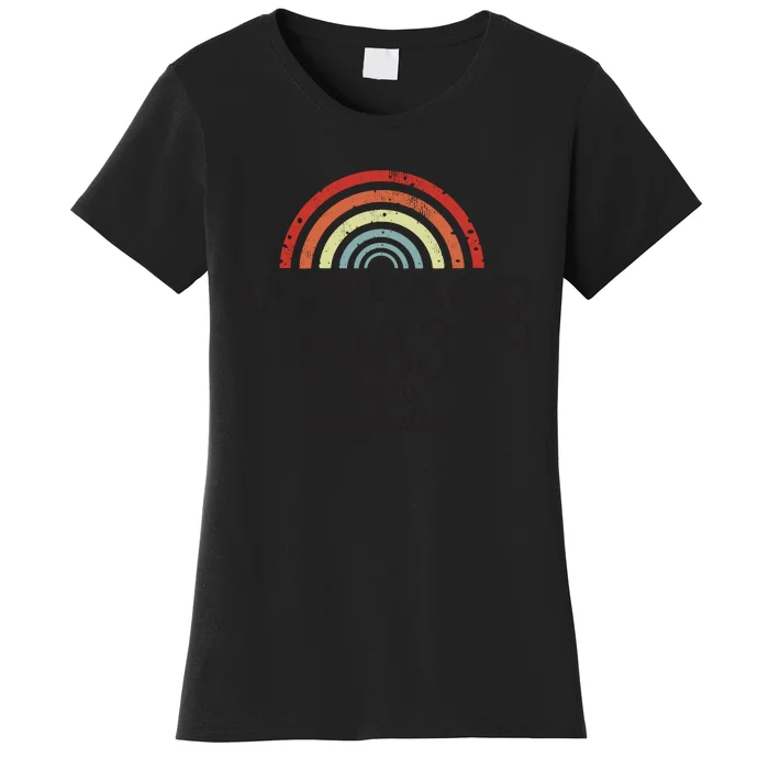 Vintage Birthday 1983 Retro Rainbow 40th Birthday Mom Gift Women's T-Shirt