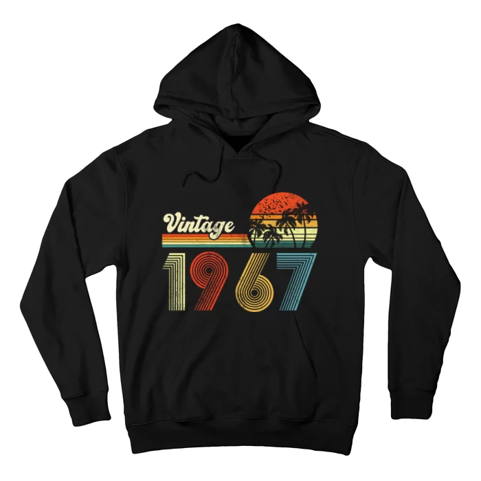 Vintage Birthday 1967 Retro Sunset Mom dad Gift 56th Birthday Hoodie