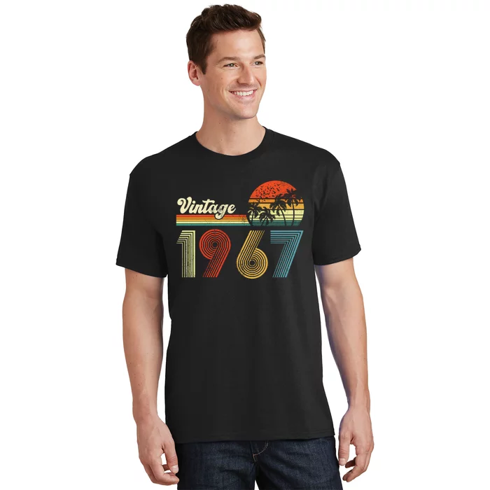 Vintage Birthday 1967 Retro Sunset Mom dad Gift 56th Birthday T-Shirt