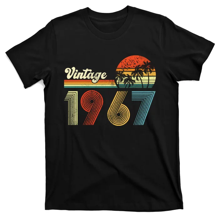 Vintage Birthday 1967 Retro Sunset Mom dad Gift 56th Birthday T-Shirt