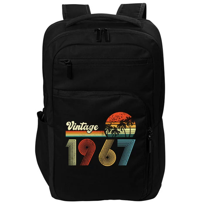 Vintage Birthday 1967 Retro Sunset Mom dad Gift 56th Birthday Impact Tech Backpack