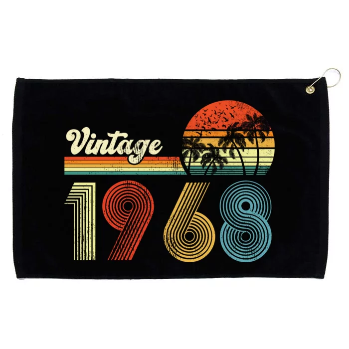 Vintage Birthday 1968 Retro Sunset Mom dad Gift 55th Birthday Grommeted Golf Towel