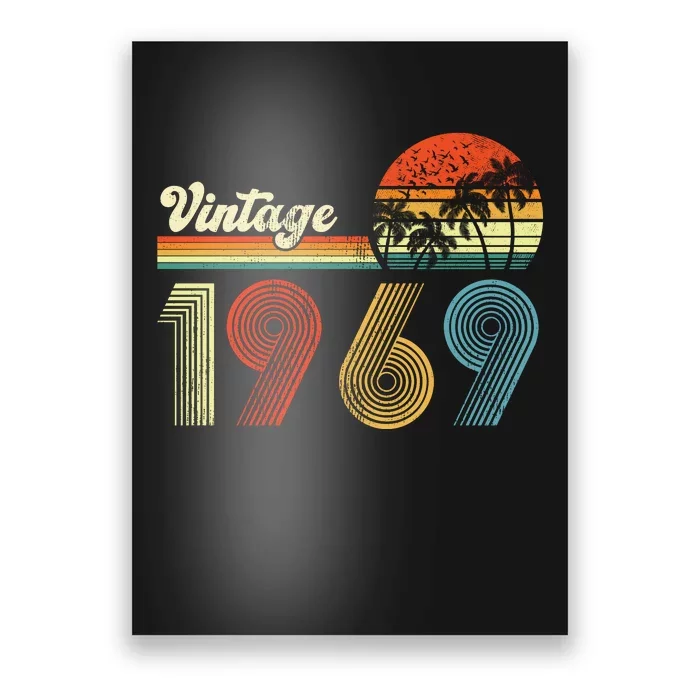 Vintage Birthday 1969 Retro Sunset Mom dad Gift 54th Birthday Poster