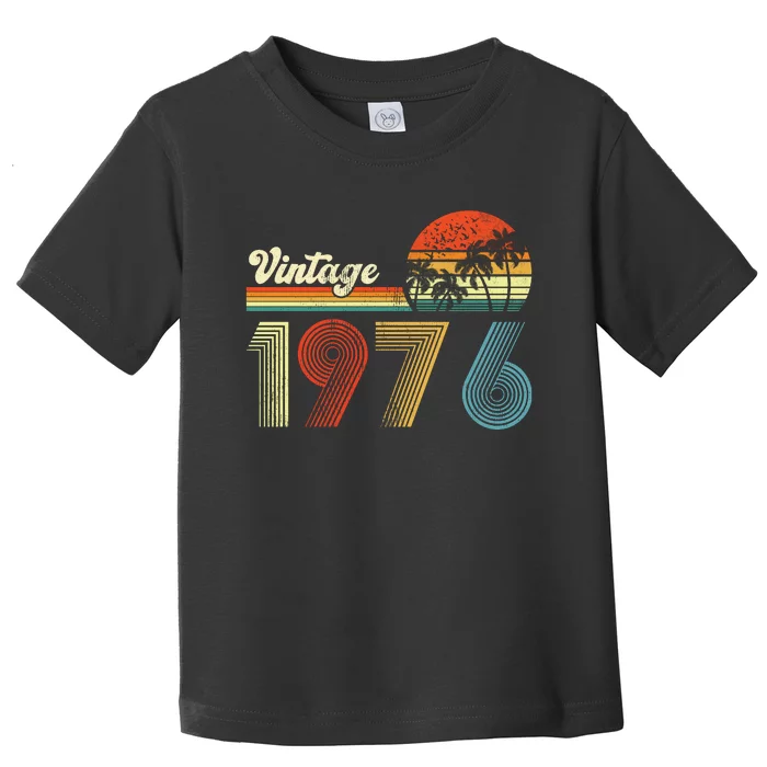 Vintage Birthday 1976 Retro Sunset Mom dad Gift 47th Birthday Toddler T-Shirt